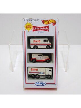 Hot Wheels Little Debbie Snacks Series 1 - 1995 3 Pack McKee 7 Spoke Wheels RARE